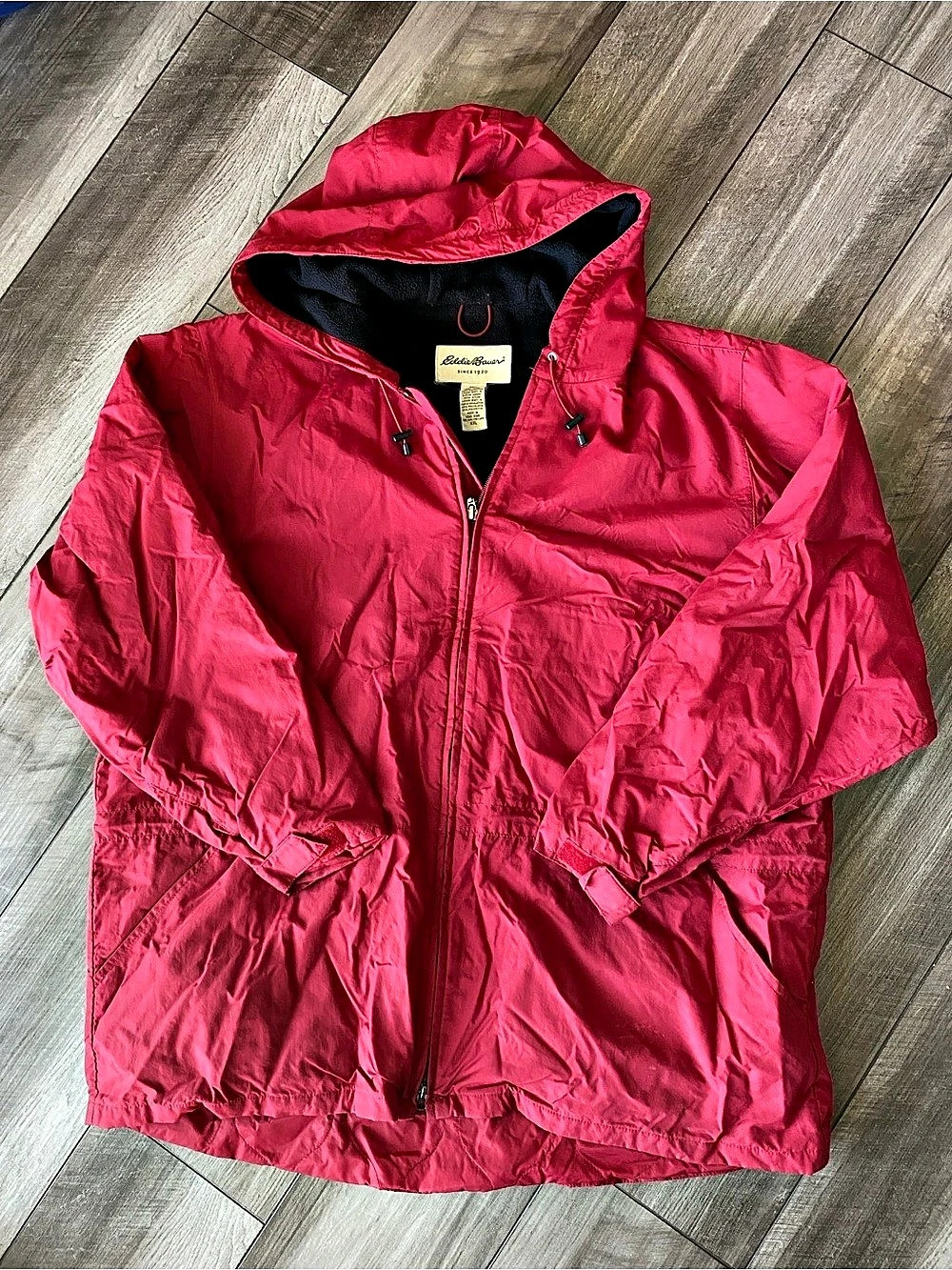 Eddie Bauer Women's Nylon Hooded Jacket Red XXL